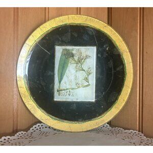 Limited Edition Susan Ward Round Plate Floral Botanical Design Gold Rim